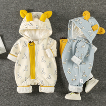 Newborn baby clothes spring and autumn suits Super foreign air out to hold 3-6 months baby Autumn jumpsuit 8