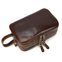 Crazy Mapleather New Wash Bag Large Capacity Genuine Leather Travel Cosmetic containing Bull Leather Retro Hand bag Hand