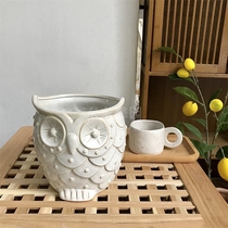 Dongdong Xinyuan (defective clearance) retro kiln ceramic storage tank large capacity owl ornaments vase