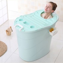 Round enlarged bath bucket adult bath bucket household bath plastic bath tub water bath bucket high water level