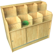 Grain display cabinet supermarket wooden shelf rice bucket bulk cabinet shopping mall dried fruit candy snack cabinet rice grain barrel