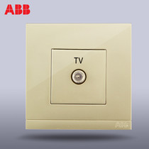 ABB switch socket panel steel frame by Yue Pearl Gold broadband TV socket wall socket AG303-PG