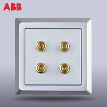 ABB switch socket panel ABB socket Deyi silver two-position four-hole audio socket AE342-S