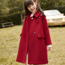 Girls' Woolen Coat Thickened Winter Children's Woolen Coat Fall Winter 2021 New Big Children's Foreign Style Girls Winter Clothes