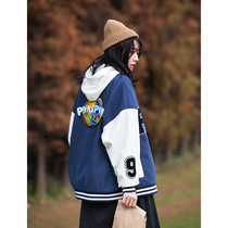 Jenny NASA Street New American Little Loose Blue and White Baseball Suit Cardigan Jacket Women's Spring and Autumn Jacket