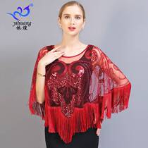 Summer sequin tassel cloak female version of tassel shawl casual pullover sunscreen coat sequin shirt