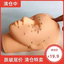 Acupoint beauty salon head mold silicone doll model woman face dummy head model wash face mold practice massage
