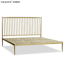 VALALAVA ins net red light luxury Nordic middle-aged creative home 1 8m gold double iron bed metal bed