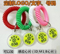 Sauna lock Hand brand chest of drawers lock ID chip induction elastic durable buddha beads Silicone hand brand tag bracelet