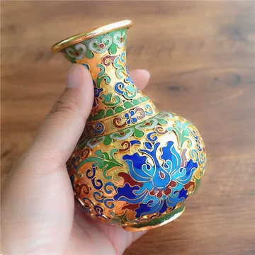 大型 七宝花瓶 景泰藍 銅胎七宝花鳥紋図花瓶 花器 花入 骨董品