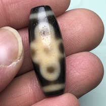 Genuine Tibetan raw ore old material agate high oil lightning five-eyed dzi pendant collarb necklace weathered pulp packed horseshoe