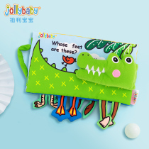 jollybaby new crocodile tail cloth book early education baby tear not rotten 0-3 years old baby educational toy cloth book