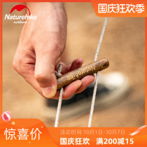 NH Miscreant creative outdoor wooden wind rope adjustment buckle camping canopy tent accessories windproof rope regulator 2
