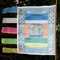 Tibetan Buddhist supplies vertical scripture flags tantric instruments five-color prayer flags wholesale green home 20