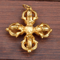 Nepal pure copper collection jewelry Puba Vajra Wand Descending Magic Wand Vintage Personality Necklace Pendant Five Strands of Vajra Pendant