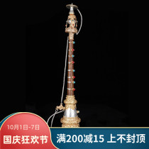 Buddhist trombone Tibetan tube chin Horn Nepal handmade Lama horn copper and silver gold-plated suona
