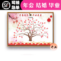 Company Anniversary Fingerprint Sign-in Tree Graduation Creative Picture Frame Handprint Signature Roster Wedding Sign-in This Signature Desk