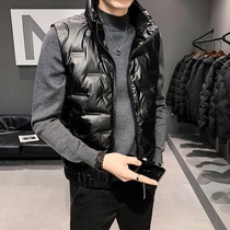 Rich bird vest jacket mens autumn and winter warm coat bread jacket high-end mens stand collar sleeveless down jacket tide tide