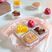 Fun Little Tea Wax Cute dessert box Scented Candle Bear Cheese Cherry Cookie Souvenir Birthday
