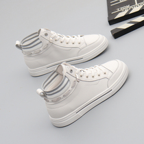 Large size wide feet fat feet womens shoes 41-43 autumn new white shoes Joker casual Korean version of high-top single shoes women 42