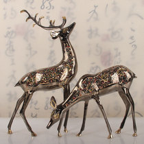 16 inch Ai Li Cai dot pair of deer Pakistani bronze a deer has you handicraft carving imported