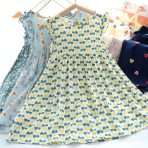 Western style childrens clothing 2021 summer new childrens girls cotton floral dress baby children princess skirt