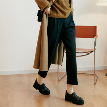 Secret box identification classic small man welfare retro cone grind suit pants women black apricot sand Brown