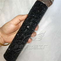 Stage singer MC host anchor diamond mask microphone performance accessories microphone sleeve decoration rhinestone wheat sleeve