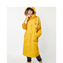 Aya ZHI ONLY autumn new loose long style personality hooded embroidery printed windbreaker jacket female) 120136513