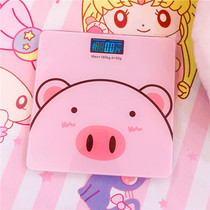 Cute pink piggy glass weight scale Student dormitory home weight loss scale Health weight scale Weight meter