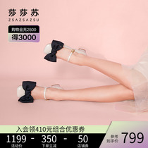 Sashesu fugitive princess series 2022 Spring new retro Mary Jane Butterfly knot coarse and gentle single shoes
