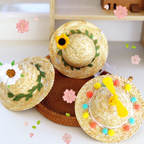 New pet dog sun hat cute little daisy straw hat cat birthday gift hat dress up hat