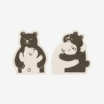80 black and white hugging bear coconut jelly snack yogurt Japanese cheese cheese sealing sticker handwritten cute baking