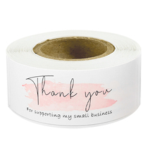 120 roll pink thank you gift sealing sticker rectangular business wrap gift label party celebration decoration