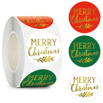 3 8CM hot stamping Christmas stickers holiday decoration gifts stickers label DIY decoration stickers party decoration