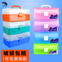 Art toolbox art students dedicated 13-inch portable thick storage box gouache three-layer painting picture box home