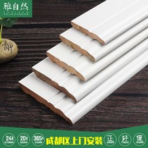 Solid wood skirting white pure solid wood wall stickers waterproof floor tfoot line 8cm corner line 10cm patch line