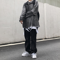 oldschool American jeans men trendy brand street trend hip hop high street no hole pants loose trousers