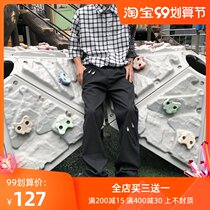 Oilangs shop high-grade fried street trousers mens ins Tide brand falling feeling American street vibe wind high street pants