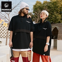 PANMAX fat plus size plus size sports Port wind lapel short sleeve solid color fat mens clothing couple POLO shirt