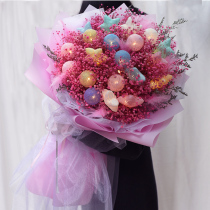 Candy light Big bouquet Starry dried flower bouquet Eternal flower True dried flower Girlfriend net red Creative birthday graduation gift