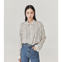 CHICJOC Italy imported luxury brand R0W yarn-dyed silk power spinning high fashion slim striped shirt