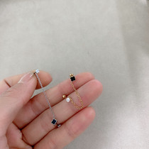 Titanium Steel Drip Oil Four Leaves Grass Multi Earhole Chain Ear Line Fine Needle Screw Thread Fastening Free Off Ear Bone Spiking Ear Spikes