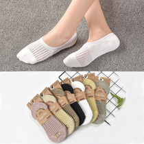 10 pairs of spring and summer new mesh breathable invisible socks ladies simple hollow bamboo joint shallow short socks