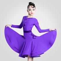 CBDF Women's Latin Dance Rules Competition Suit Children's Spring Long Sleeve Professional Examination Suit Big Dress Practice Suit