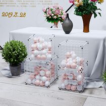 ins Wind Net red shop grid cube ocean ball outdoor wedding wedding arrangement clothing store decoration rack