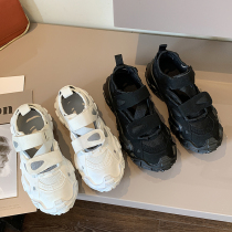 Old Daddy Shoes Sandals Women 2022 Summer New 100 Hitch Breathable Dirty Shoes Ins Thick Bottom Magic Sticker Casual Little White Shoes