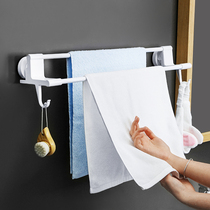 Towel rack non-punching toilet towel bar towel rack suction type bathroom hanger double bar towel rack