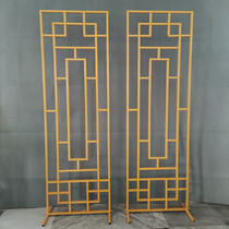 New wedding site layout iron screen new Chinese background frame decoration wedding props road flower art arch