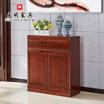 Bright furniture American ash wood all solid wood two-door shoe cabinet large capacity porch Hall Cabinet solid wood shoe cabinet